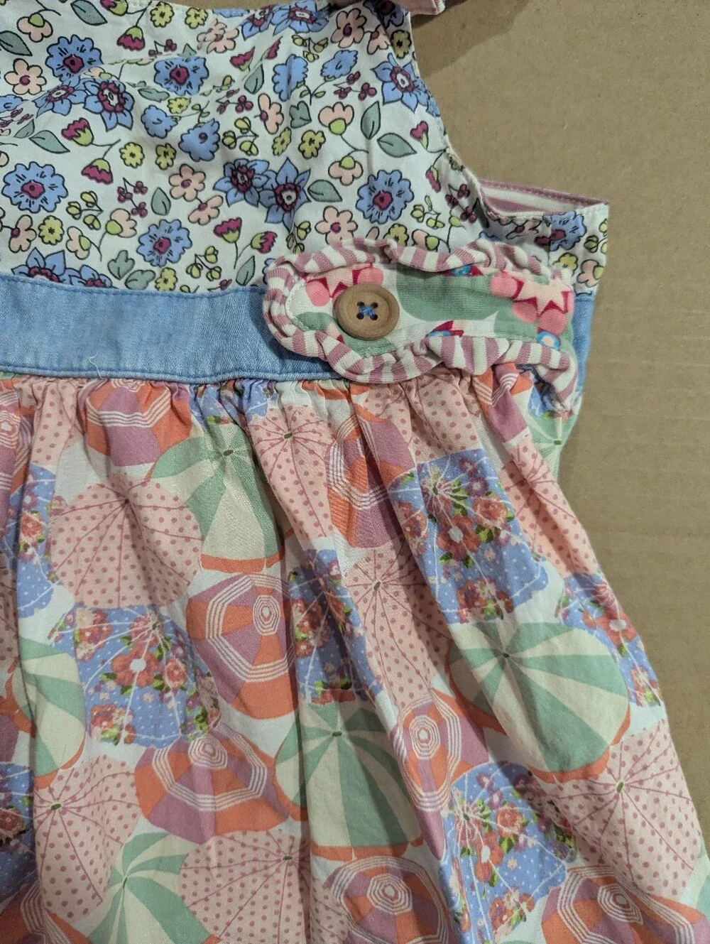 Matilda Jane Girls Whimsical Floral Umbrella Sun Dress Sz 4 *GUC So Cute! 🥰